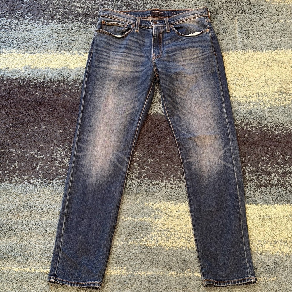 Lucky Brand Jeans 121 Slim Straight Denim Medium Wash Men's 32x32 Whiskers